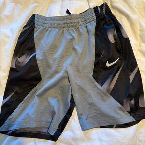 Youth Nike Black and Gray Athletic Shorts